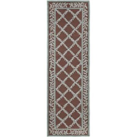 Safavieh 8 ft. - 9 in. x 11 ft. - 9 in. Large Rectangle- Transitional Chelsea Brown And Blue Hand Hooked Rug HK230G-9
